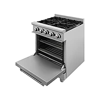 Estufa con horno 4 quemadores respaldo alto