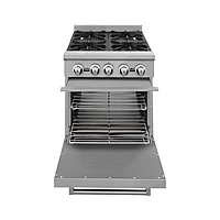 Estufa con horno 4 quemadores respaldo alto
