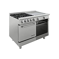 Estufa de 4 quemadores plancha doble y horno