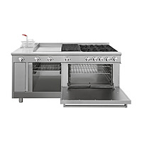 Estufa universal estándar con 4 quemadores horno asador plancha freidora y gratinador