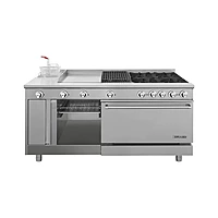 Estufa universal estándar con 4 quemadores horno asador plancha freidora y gratinador