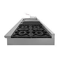Estufa universal con 4 quemadores horno asador plancha doble freidora y gratinador
