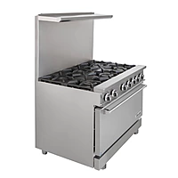 Estufa con horno gas LP 6 quemadores respaldo alto GES-060-010 marca DRAGO