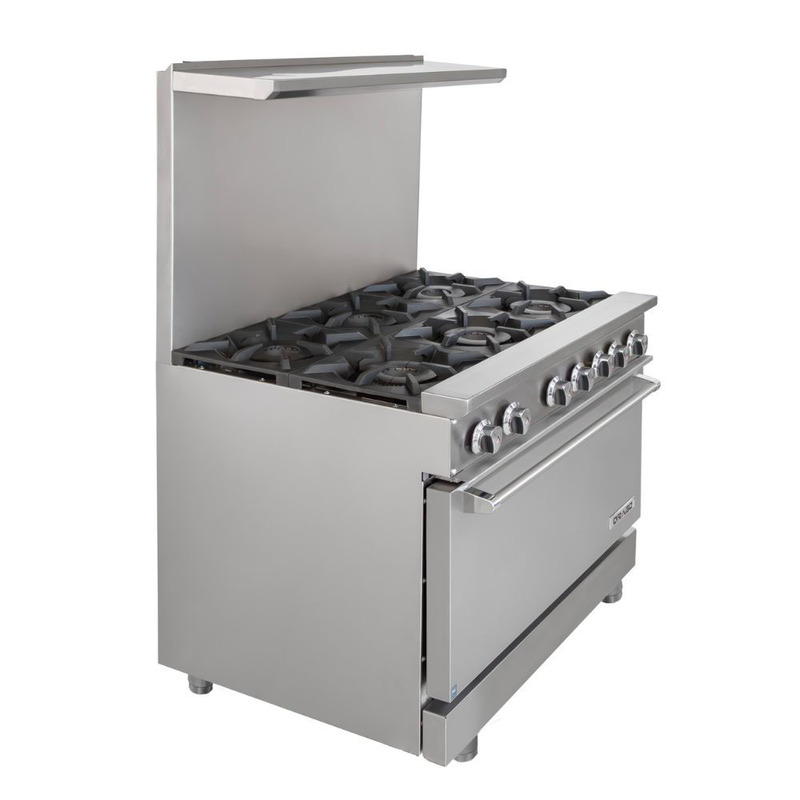 Estufa con horno gas LP 6 quemadores respaldo alto GES-060-010 marca DRAGO