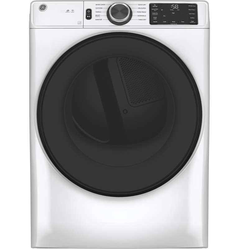 GE® GFD55ESSNWW ENERGY STAR® 7.8 cu. ft. Capacity Smart Front Load Electric Dryer with Sanitize Cycle GE® GFD55ESSNWW ENERGY STAR® 7.8 cu. ft. Capacity Smart Front Load Electric Dryer with Sanitize Cycle