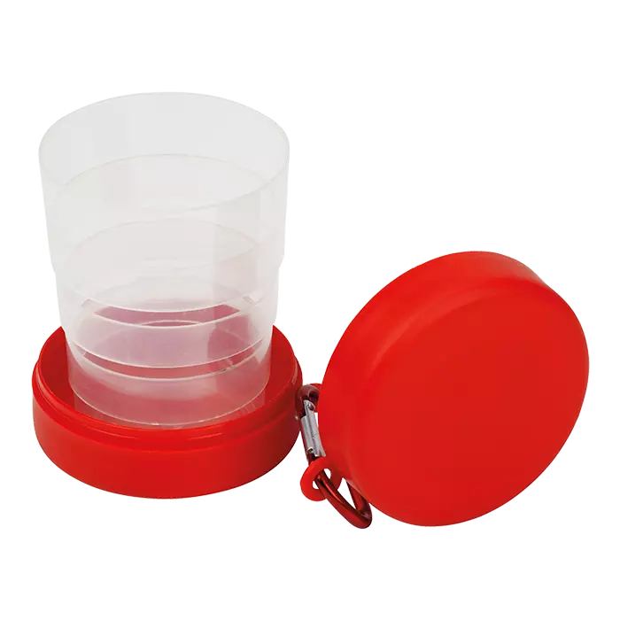 220ml Foldable Cup with Pill Holder and Carabiner Clip