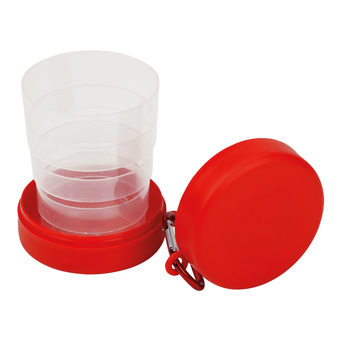 220ml Foldable Cup with Pill Holder and Carabiner Clip