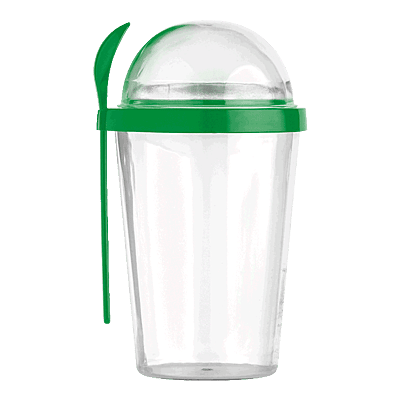 450ml Dual Compartment Breakfast Mug with Spoon