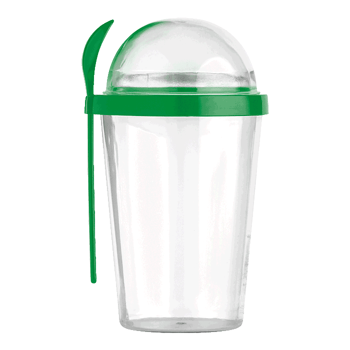 450ml Dual Compartment Breakfast Mug with Spoon