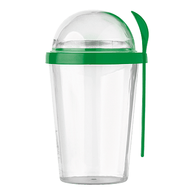 450ml Dual Compartment Breakfast Mug with Spoon