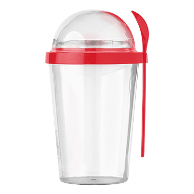 450ml Dual Compartment Breakfast Mug with Spoon