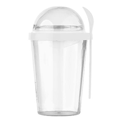 450ml Dual Compartment Breakfast Mug with Spoon