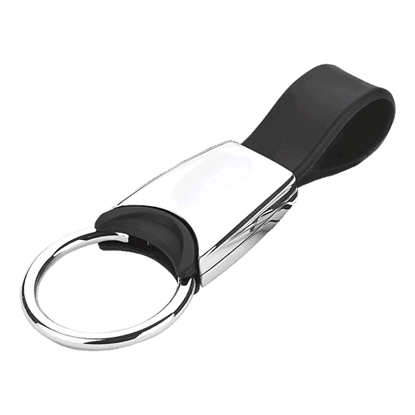 Metal Keychain with Silicone Strap