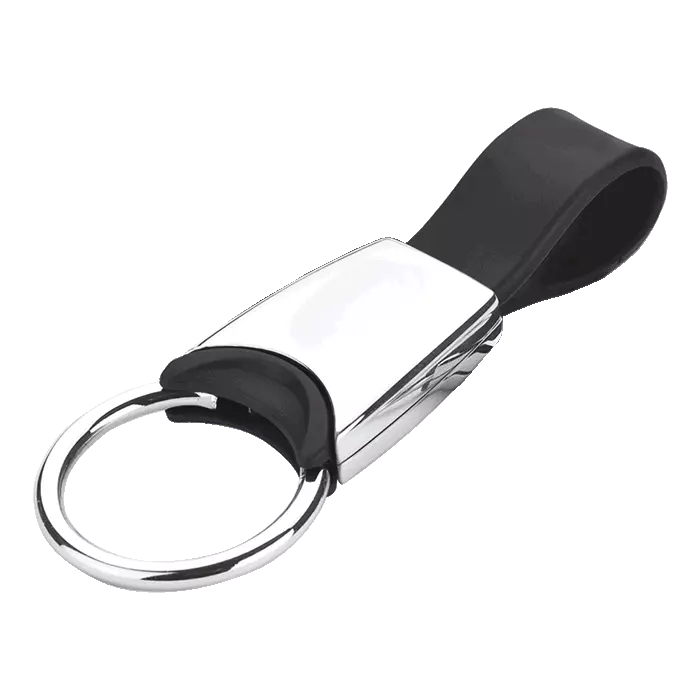 Metal Keychain with Silicone Strap