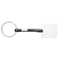 Shiny Nickel Keychain with Translucent Strap