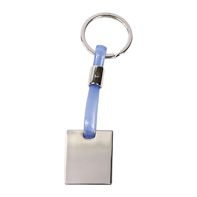 Shiny Nickel Keychain with Translucent Strap