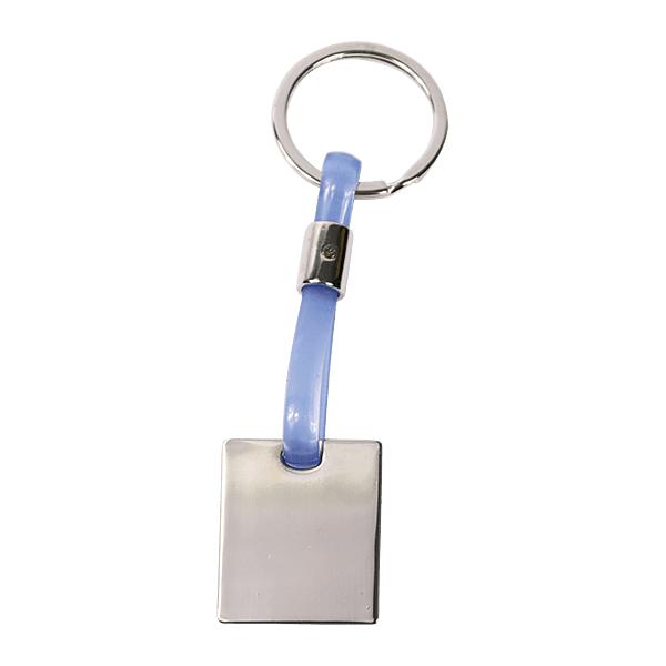 Shiny Nickel Keychain with Translucent Strap