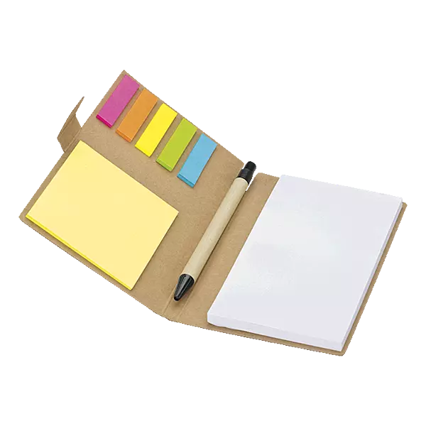 Recycled Notebook with Pen and Flags