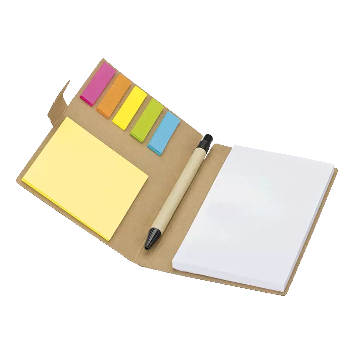 Recycled Notebook with Pen and Flags