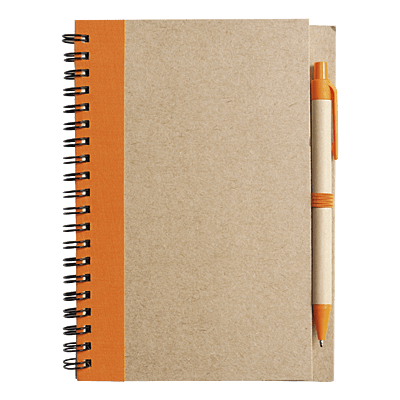 Recycled Spiral Notebook and Pen