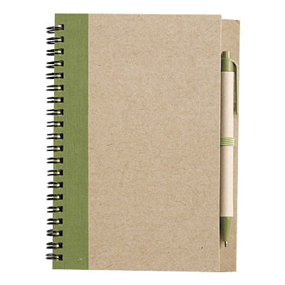 Recycled Spiral Notebook and Pen