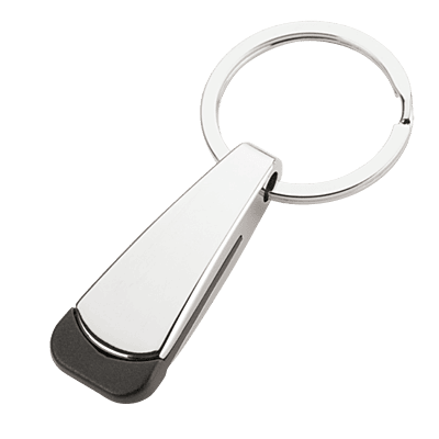 Tear Shaped Chrome Keychain