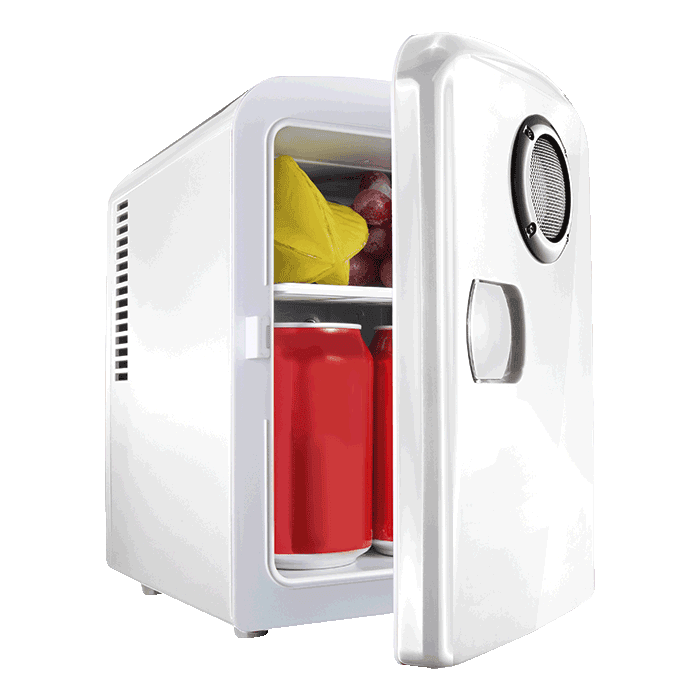 6 Can Mini-Fridge With Built In Bluetooth Speaker