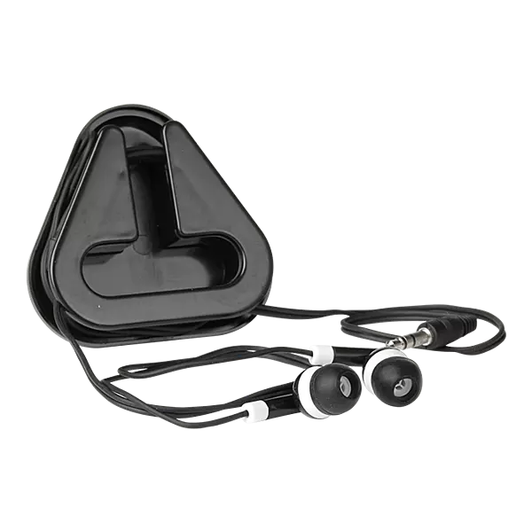 Earphones in Triangular Protective Case