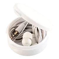 Earphones in Round Case