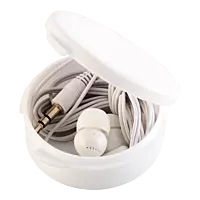 Earphones in Round Case
