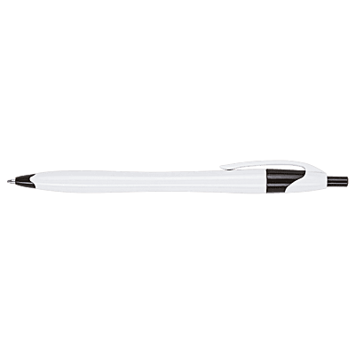 Slim White Barrel Ballpoint Pen