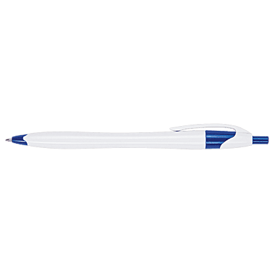 Slim White Barrel Ballpoint Pen