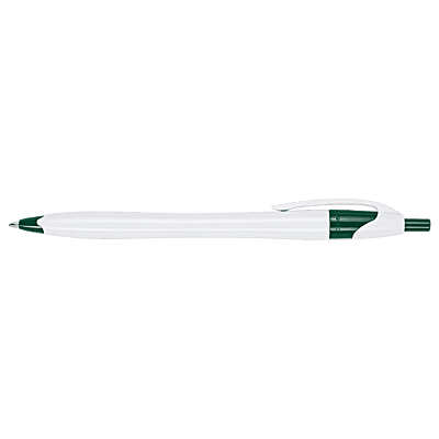 Slim White Barrel Ballpoint Pen