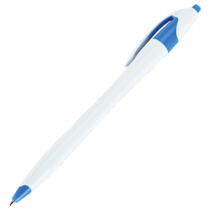 Slim White Barrel Ballpoint Pen