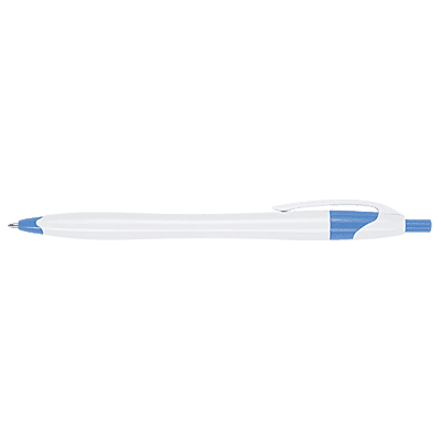 Slim White Barrel Ballpoint Pen