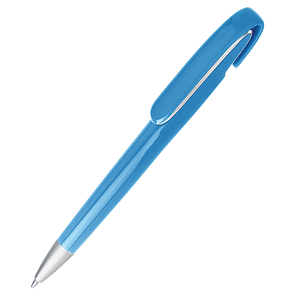 Rounded Clip Ballpoint Pen With Coloured Barrel