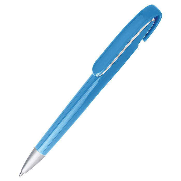 Rounded Clip Ballpoint Pen With Coloured Barrel