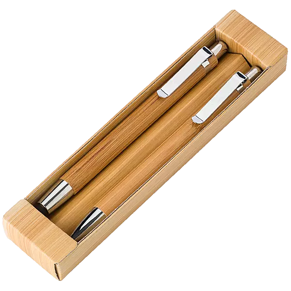 Bamboo Pen and Clutch Pencil Set