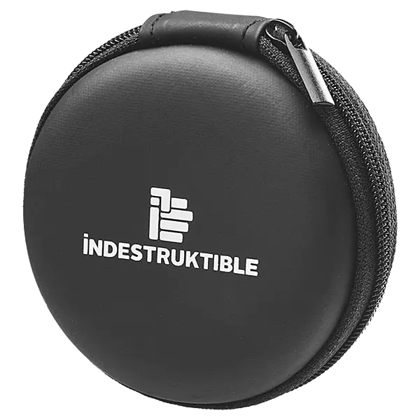 IND Aux Earphone with mic in round PU case