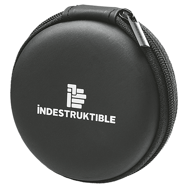 IND Aux Earphone with mic in round PU case