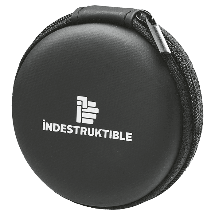 IND Aux Earphone with mic in round PU case