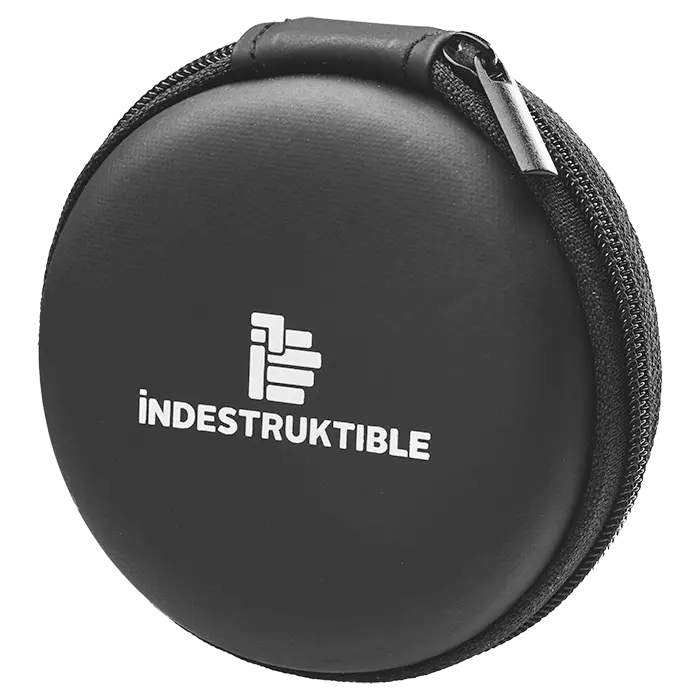 IND Aux Earphone with mic in round PU case