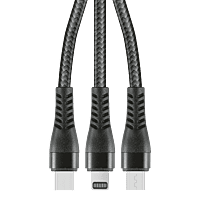 1.2m 3-In-1 Charger Cable Allum alloy and Braiding