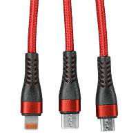 1.2m 3-In-1 Charger Cable Allum alloy and Braiding