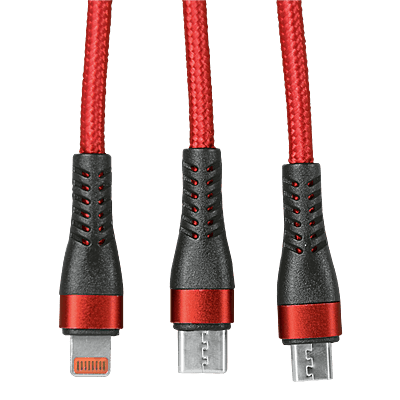 1.2m 3-In-1 Charger Cable Allum alloy and Braiding