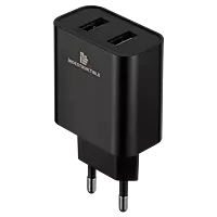 IND 3.1AMP Dual USB Wall Charger With Micro-USB & Type-C Cab