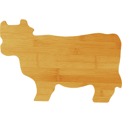 Bamboo Cow Shaped Cutting Board – 14 3/4" x 9 3/4"
