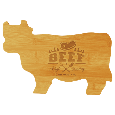Bamboo Cow Shaped Cutting Board – 14 3/4" x 9 3/4"