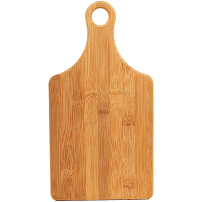 Personalized 13 1/2" x 7" Bamboo Paddle Shape Cutting Board