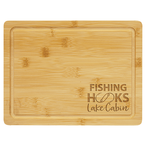 Personalized Bamboo Cutting Board with Drip Ring – 11 1/2" x 8 3/4"
